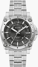 Reloj Hombre Bulova Precisionist Icon 40mm Acero Gris Fecha Zafiro 100m WR 96B417