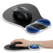 TECKNET Gel Mouse Pad with Wrist Rest, Ergonomic 10L x 7.9W inches, Black