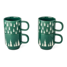 Core Home 12-oz Stackable Mug Set with Metal Stand, 4-pk