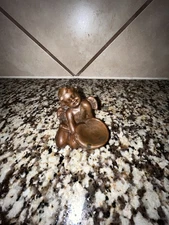 1920 Art Nouveu Weidlich Bros W.B. Bronze Cherub Angel Incense Burner Ashtray