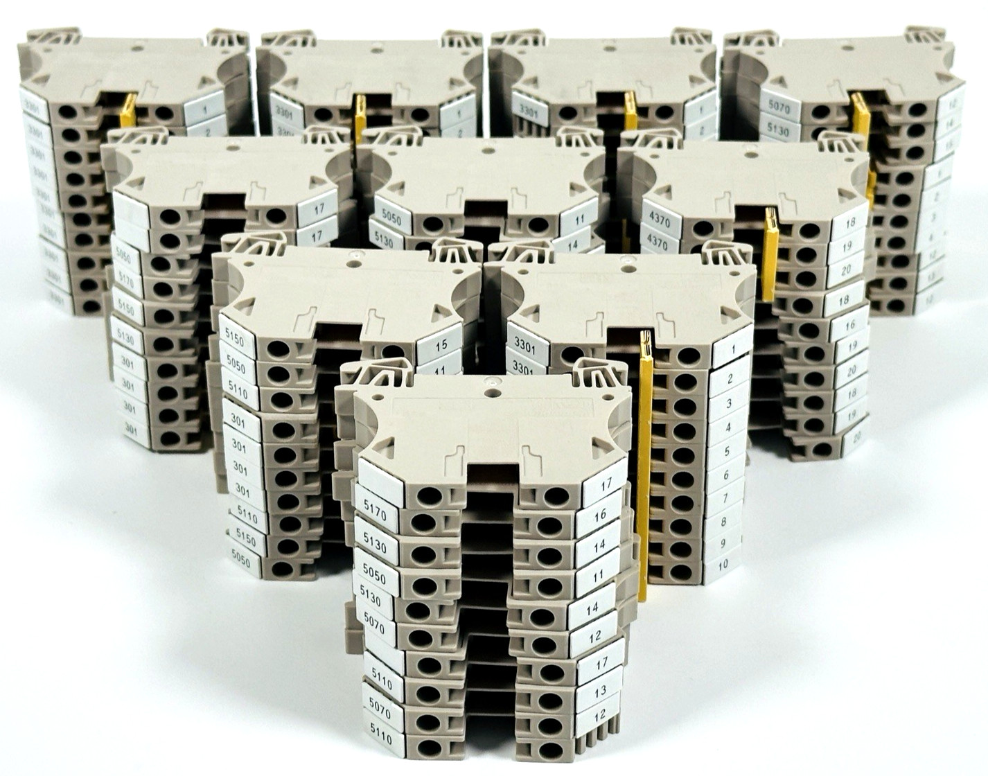 100 Lot Weidmuller WDU4 Feed Through Terminal Block 4mm2 800V DIN Rail W-Series