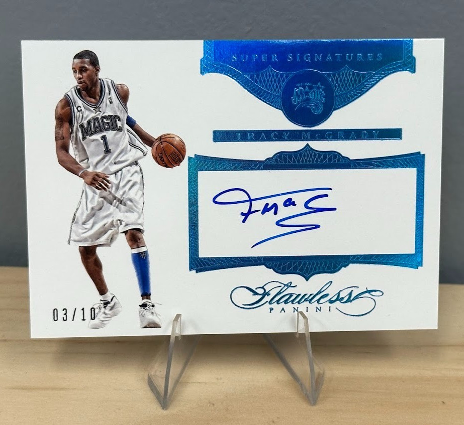 2015-16 Panini Flawless Tracy McGrady Super Signatures Sapphire Auto /10 #SS-TM