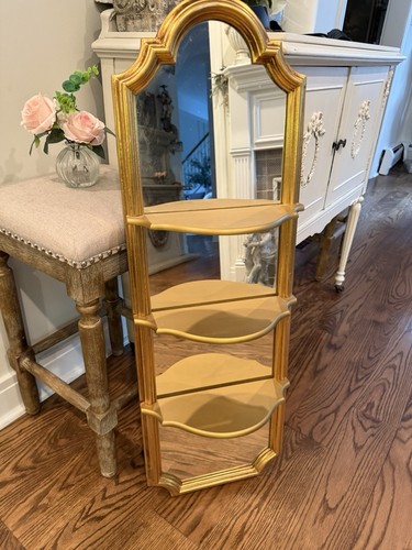Arched Mirror Gold Gilt Wall Display Shelf Vintage style removable shelves - Picture 9 of 21