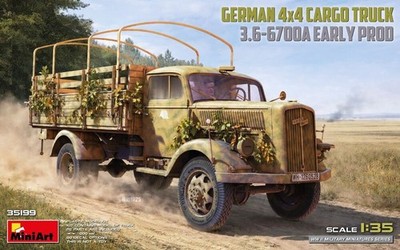 MiniArt 35199 German 3t 4x4 Cargo Truck 3.6-6700A Early Prod. Bausatz in 1:35