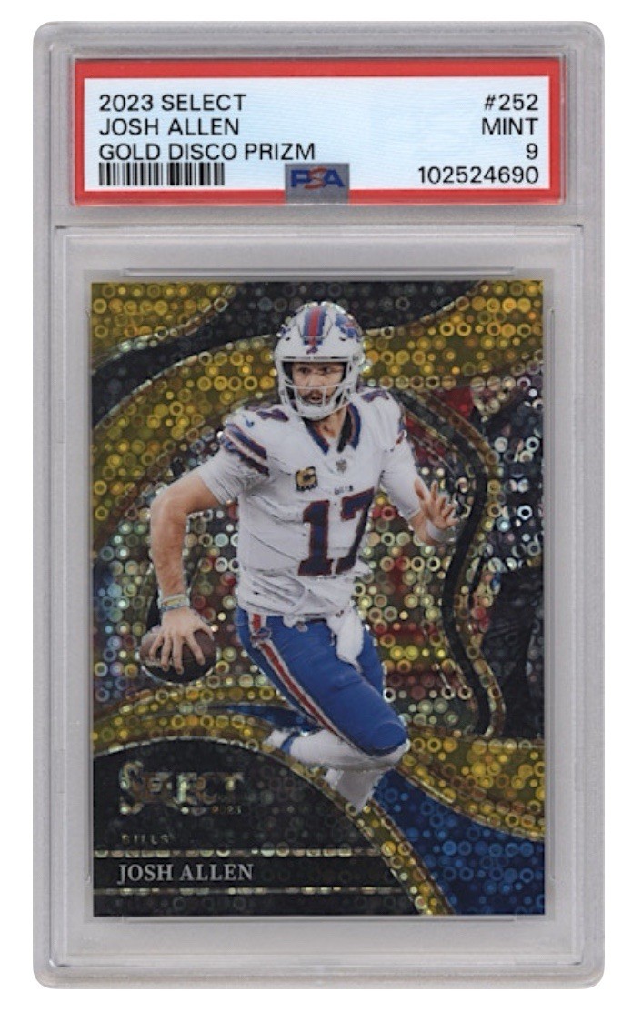 2023 Panini Select - Club Level Josh Allen #252 Gold Disco Prizm /10
