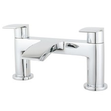 Bathroom Bath Taps Twin Filler Mixer Deck Mounted Chrome Bath Tap Set