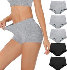 Women's Cotton Boyshorts   Soft, Comfortable Boxer-Style Underwear 5 pack 