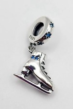 S925 Sterling Silver Ice Skate Charm Pendant For Bracelet Or Necklace