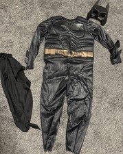 Youth Small Batman Halloween Costume With Hard Mask And Detachable Cape