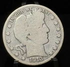 1913 US Barber Half Dollar 50C Silver Coin