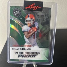 ISAIAH WILLIAMS 2024 Leaf Press Pass Premium Prismatic GREEN Proof 1/1 