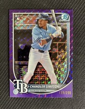 2025 Bowman Chrome Chandler Simpson PURPLE GEOMETRIC REFRACTOR RC /250 Rays