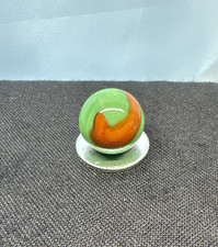 Vintage Christensen Agate Company CAC Swirl Marble .63" Green Orange