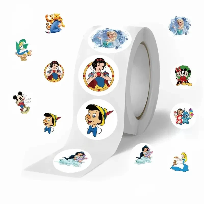 ⭐ 4 ROLLOS ESPECIALES!!!  ⭐ 2.000 PEGATINAS PERSONAJES POPULARES DISNEY WORLD DISNEYLAND Foto 2 de 4