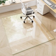 Glass Chair Mat 48" x 60" Tempered Glass Office Chair Mat