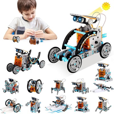 OKPOW Vorbau Solar Roboter Kit Spielzeug Technik Wissenschaft Roboter Montage Kartonschaden