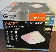 CE Ceiling Mount Smart LED Bathroom Exhaust Fan w/ Bluetooth Speaker Mod# BF1112