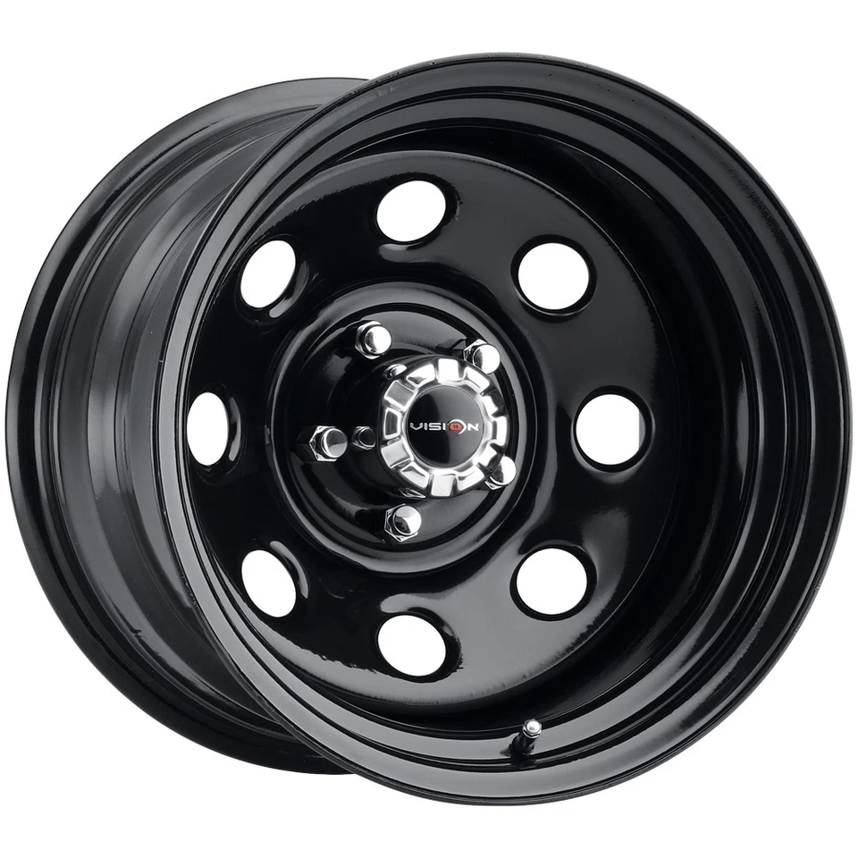 (Set of 4) Vision 85 Soft 8 15x8 5x4.5" -29mm Gloss Black Wheels Rims 15" Inch Foto 2 de 4