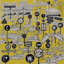 Illustration Herbert Thiele road signs humor cartoon ink sign 1958