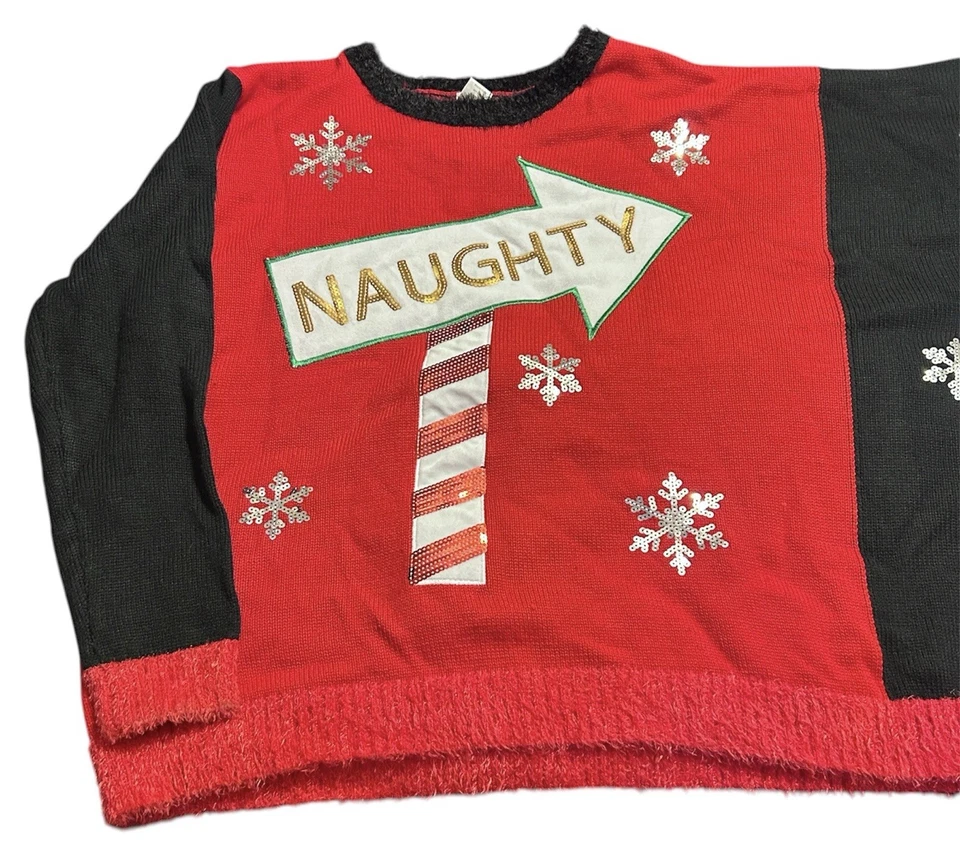 Travieso y Bonito Parejas 2 en 1 Feo Navidad Suéter Fiesta Divertido Talla L-XL Vacaciones Foto 3 de 4