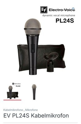 Electro Voice PL24S Mikrofon, Dynamisch,Superniere, Gesangsmikrofon