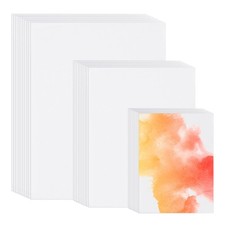 PATIKIL 100Pcs Pure Cotton Watercolor 4x6 Inch, 5x7 9x12 White