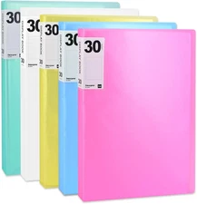 Display Book Binder with Plastic Sleeves 5 Pack Presentation Book 30 Pocket Art 