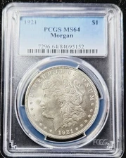 1921  MORGAN DOLLAR PCGS MS 64 / VAM 1B1