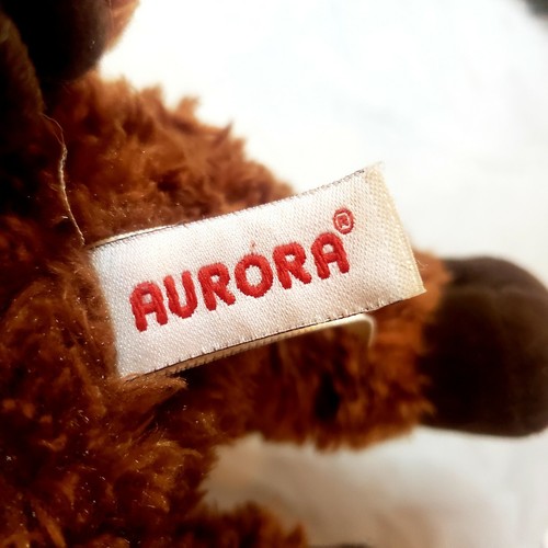 Aurora Laying Moose Plush Beanie Stuffed Animal 12" Brown Floppy Soft Woodland - Picture 2 of 5