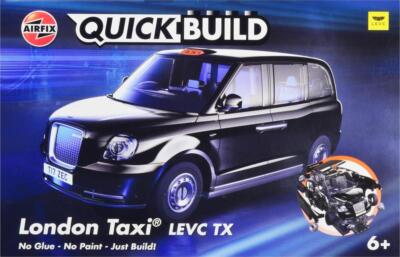 Skill 1 Model Kit London Taxi LEVC TX Black Snap Together Painted Plastic Model