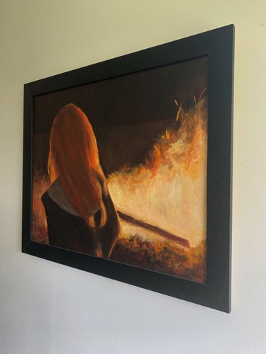 Sale-Original oil painting Impressionist redhead woman, 16x20 , J Smith. - Picture 6 of 7