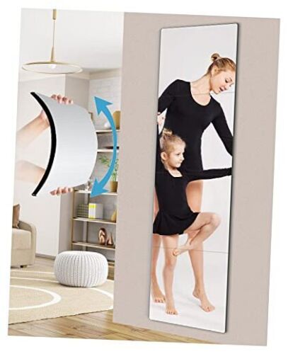 Unbreakable Full Length Wall Mirror Tiles,Shatterproof Mirror for Kids Extra