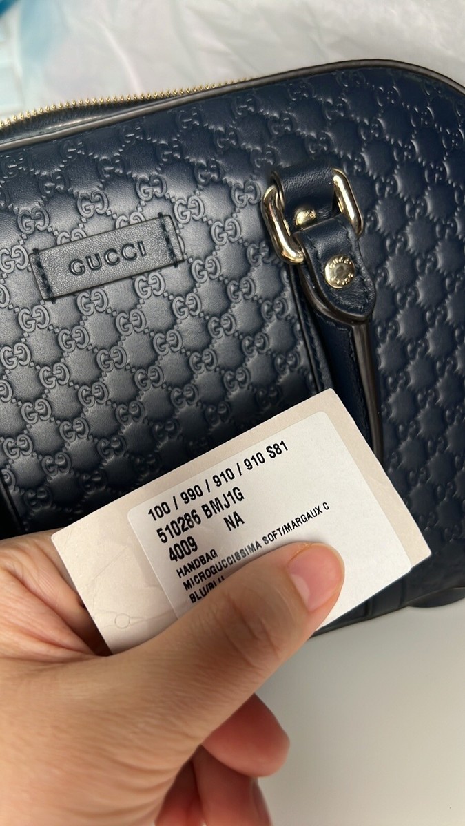 NWT Gucci MicroGuccisima Navy Blue small Satchel Crossbody Bag | eBay 