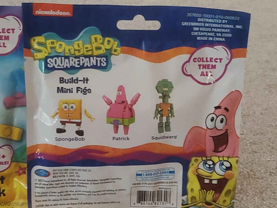 SpongeBob SquarePants Build-It Block Figure SET 2 NEW Squidward Patrick  - Image 4 of 4