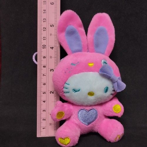 2011 Hello Kitty McDonald's Colorful Bunny Plush Toy Keyring Pink - Picture 2 of 9