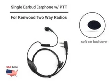 1-Wire Earbud PTT Headset for Kenwood & Baofeng Radios H777, UV-5R, RT5, TK-3102