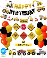 Construction Birthday Party Supplies Dump Truck Party Decorations Set 59 pack