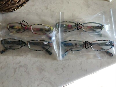  Brand New 4 pair Women's Fashionable Reading Glasses 2.50 power