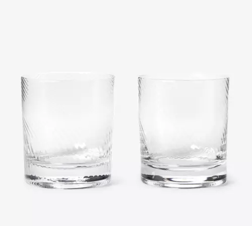 MARCELLIN Spinning Whiskey Glasses - Set of Two Crystal Hand-Blown Twist Design