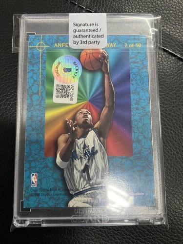 1995-96 Skybox NBA Hoops Power Palette Anfernee Hardaway Auto Autograph BAS COA - Picture 3 of 5