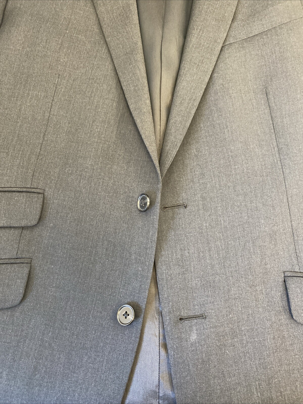 Kenneth Cole Men's Dark Gray Solid Wool Blazer 42… - image 10