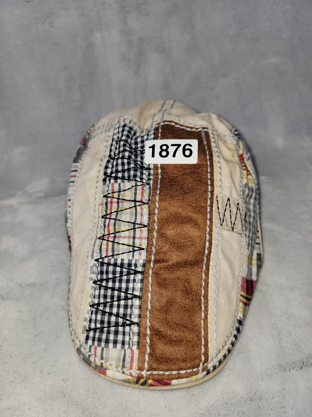 Jamont Newsboy Cap Flat Plaid Patchwork Hat Multi… - image 5