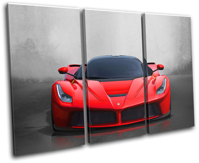 Poster/impression Sur Toile "La Ferrari" - Art Mural Moderne, Couleur Rouge Dominante