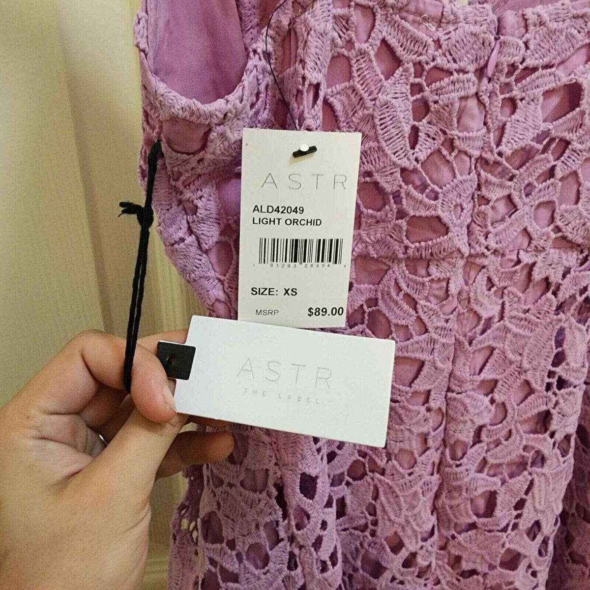 Lace A Line Midi Dress Light Orchid / Xs by Astr The Label
