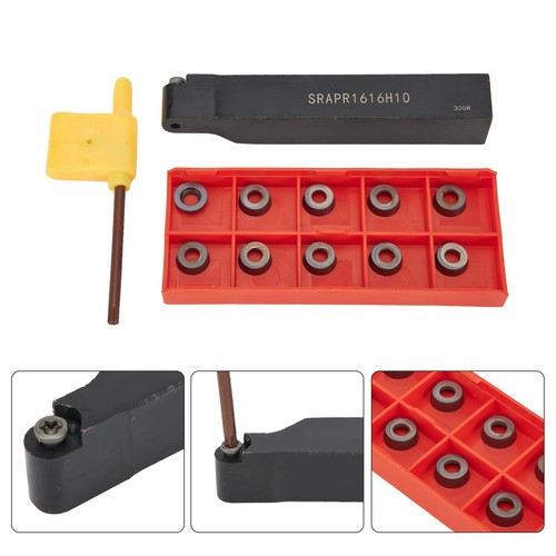 Portaherramientas de torneado externo CNC SRAPR1616H10-16 mm + 10 piezas RPMW1003MO inserto redondo - Imagen 10 de 24