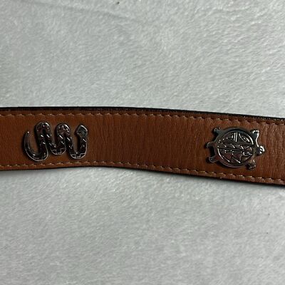 Southwestern Brown Leather Silvertone Buckle Concho Belt 28 Southwestern Brown Leather Silvertone Buckle Concho Belt 28  main image 3