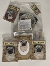 For Pets Sake: Pug Dog Breed Set - Magnets, Pin, Card, Ornament, And Peg Board