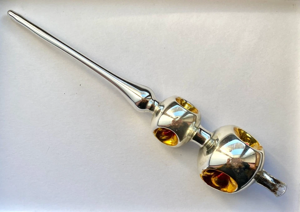 Puntale per albero 12"/ 31 cm, puntale in vetro per albero di Natale... - Immagine 2 di 3