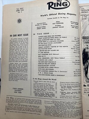 The Ring Boxing Magazine – Avril 1956 – Carmen Basilio, Rocky Marciano – Original