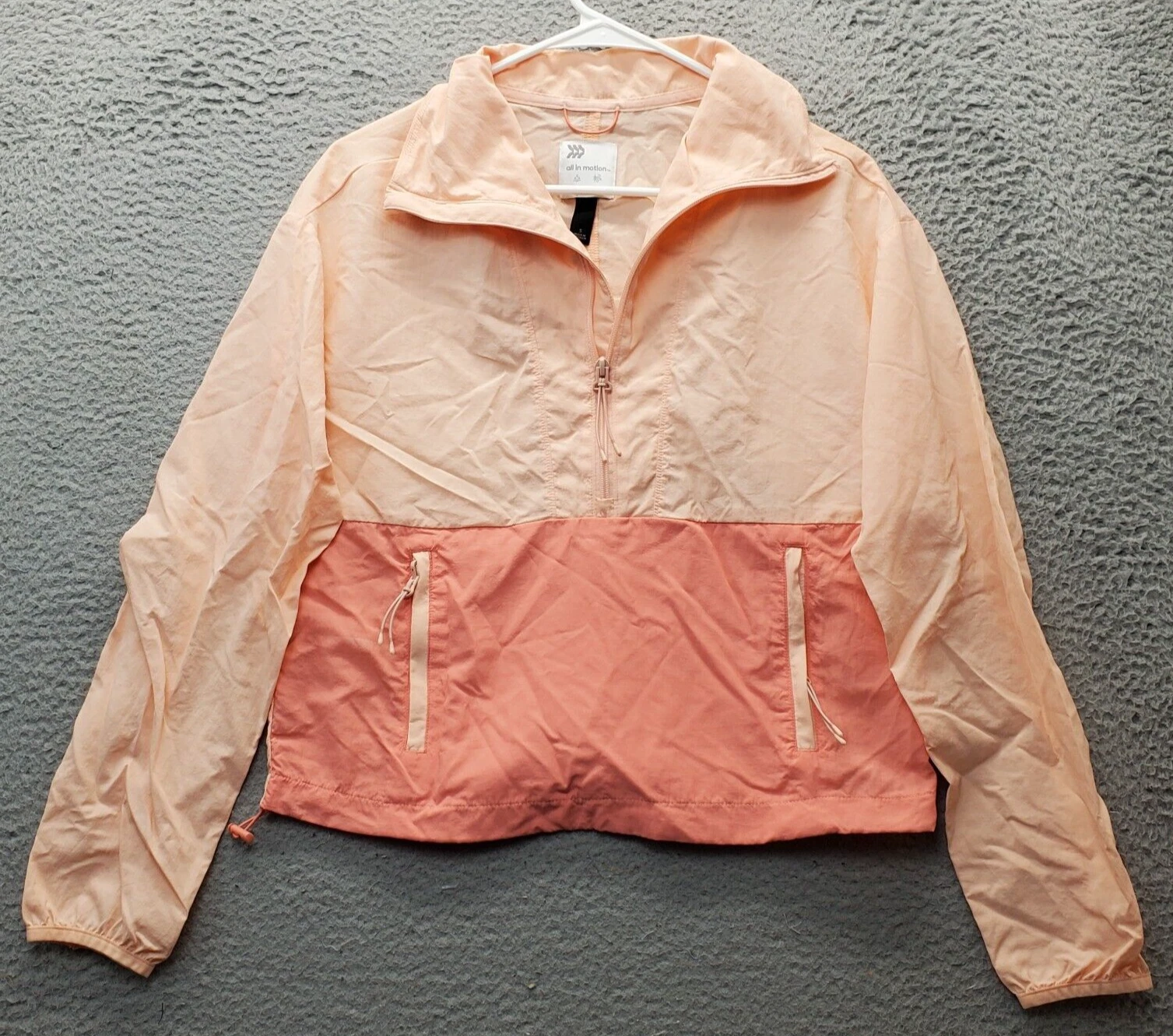 All In Motion Rain Jacket Womens S Multi Water & Wind Resistant Half Zip Popover